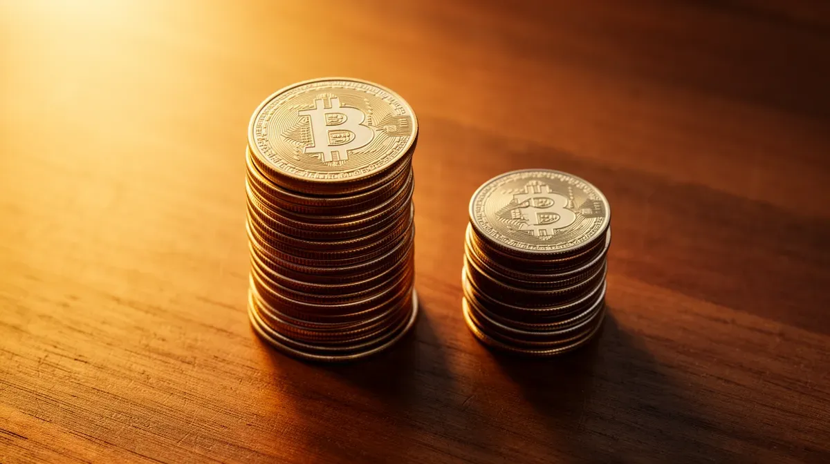 Deux piles de pièces de monnaie sur une table en bois, représentant l'économie réalisée avec la RGDU