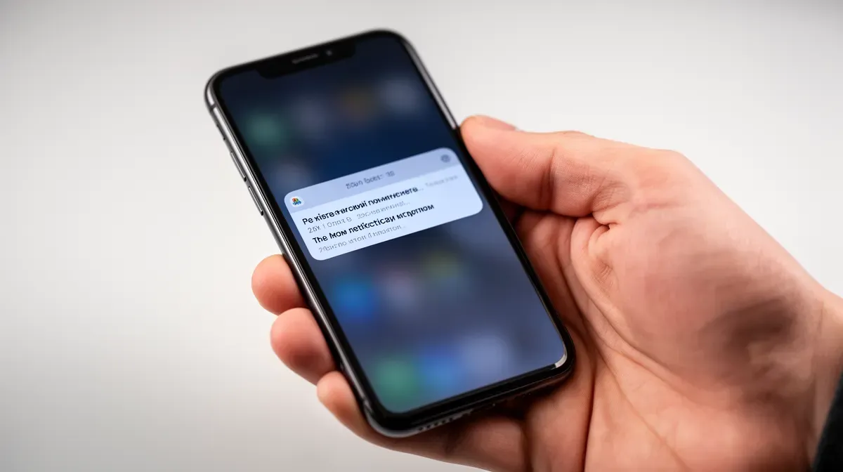 Main tenant un smartphone avec une notification push de validation de sécurité bancaire