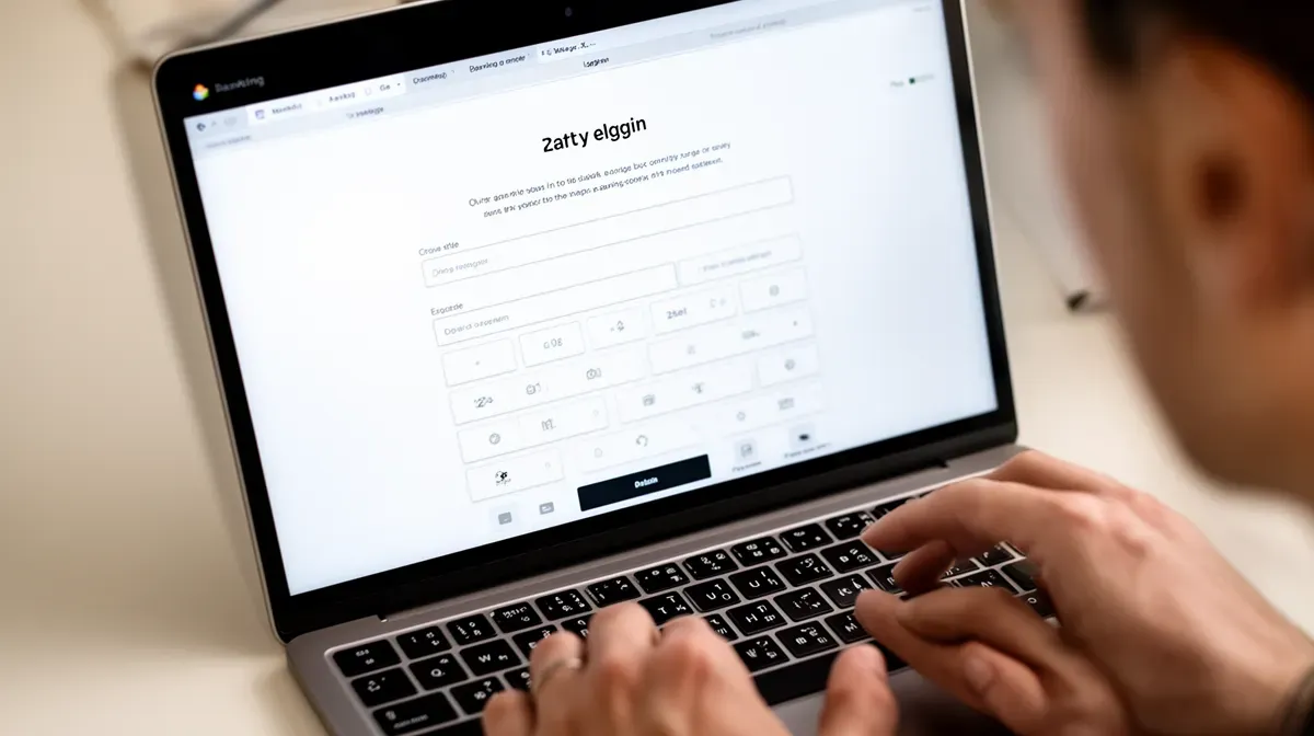 Écran d'ordinateur affichant la page de connexion bancaire avec clavier virtuel