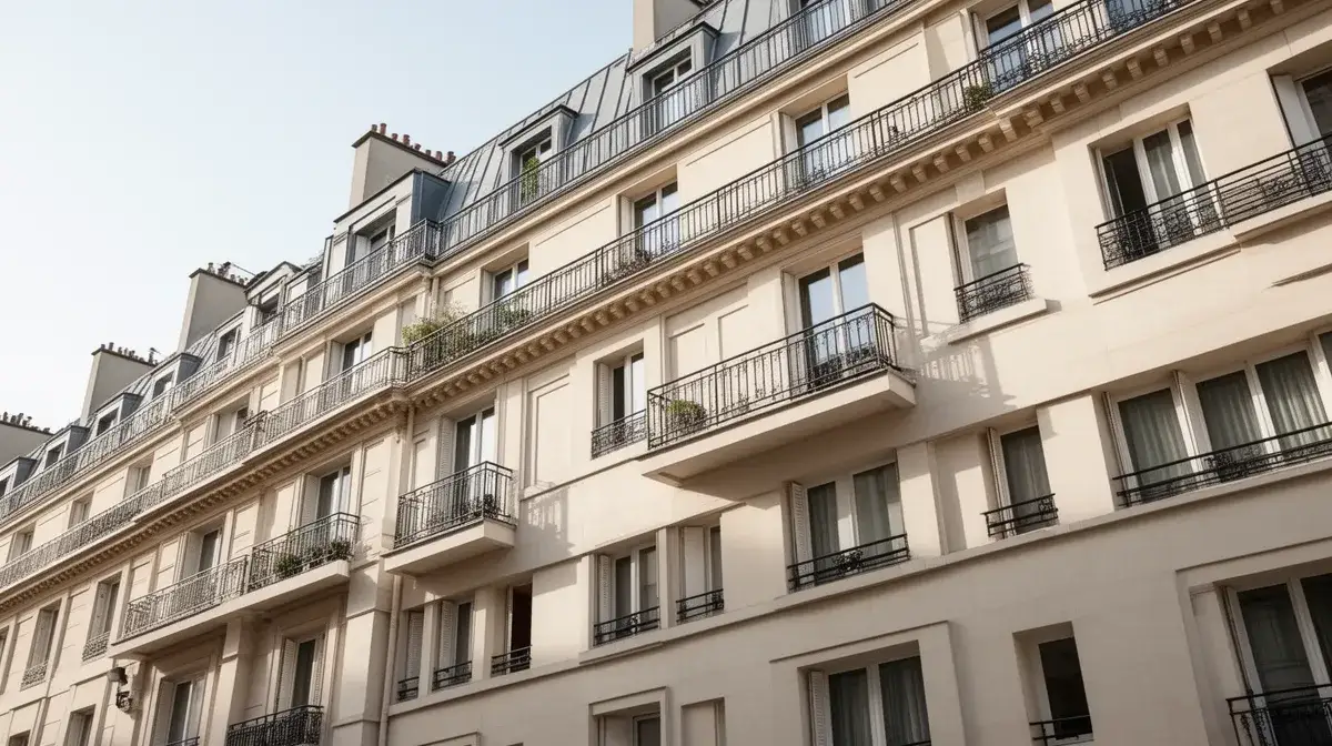 Immeuble haussmannien moderne à Paris, illustrant l'investissement immobilier d'Élisabeth Borne.