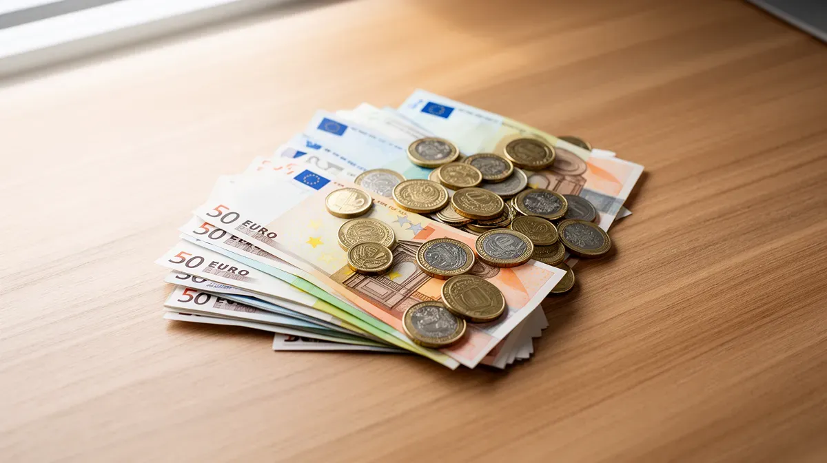 Tas de billets et pièces en euros symbolisant les revenus publics de Jean-Pierre Raffarin