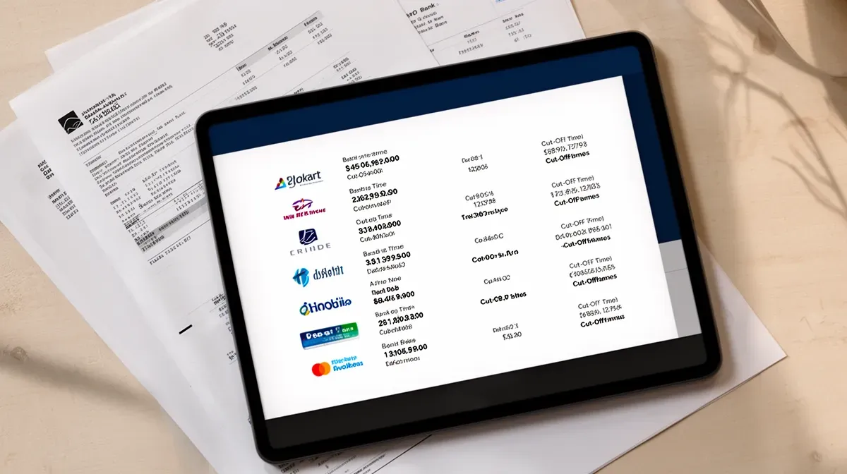 Tableau comparatif des heures limites de virement des principales banques