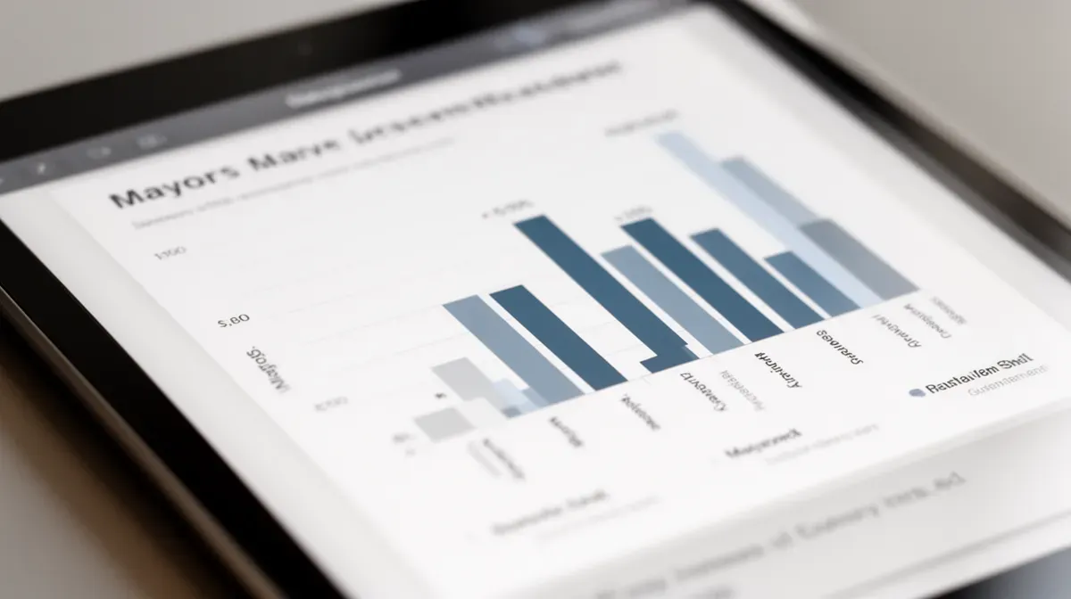 Graphique comparatif des salaires de maires sur une tablette, illustrant la comparaison internationale