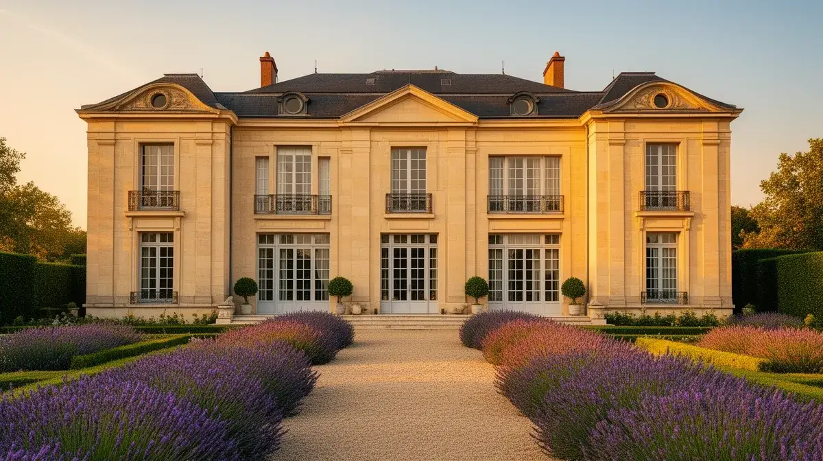 Maison de luxe à Versailles, façade en pierre et jardin paysager