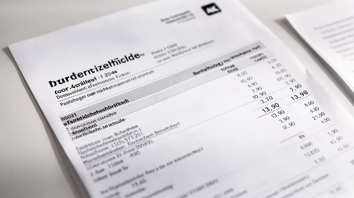 Gros plan sur une fiche de paie allemande affichant le taux horaire de 13,90 euros