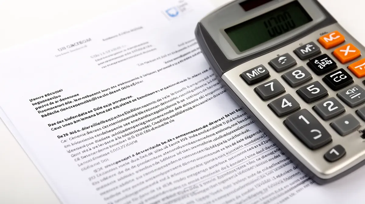 Contrat de travail belge et calculatrice, représentant les salaires minimums sectoriels